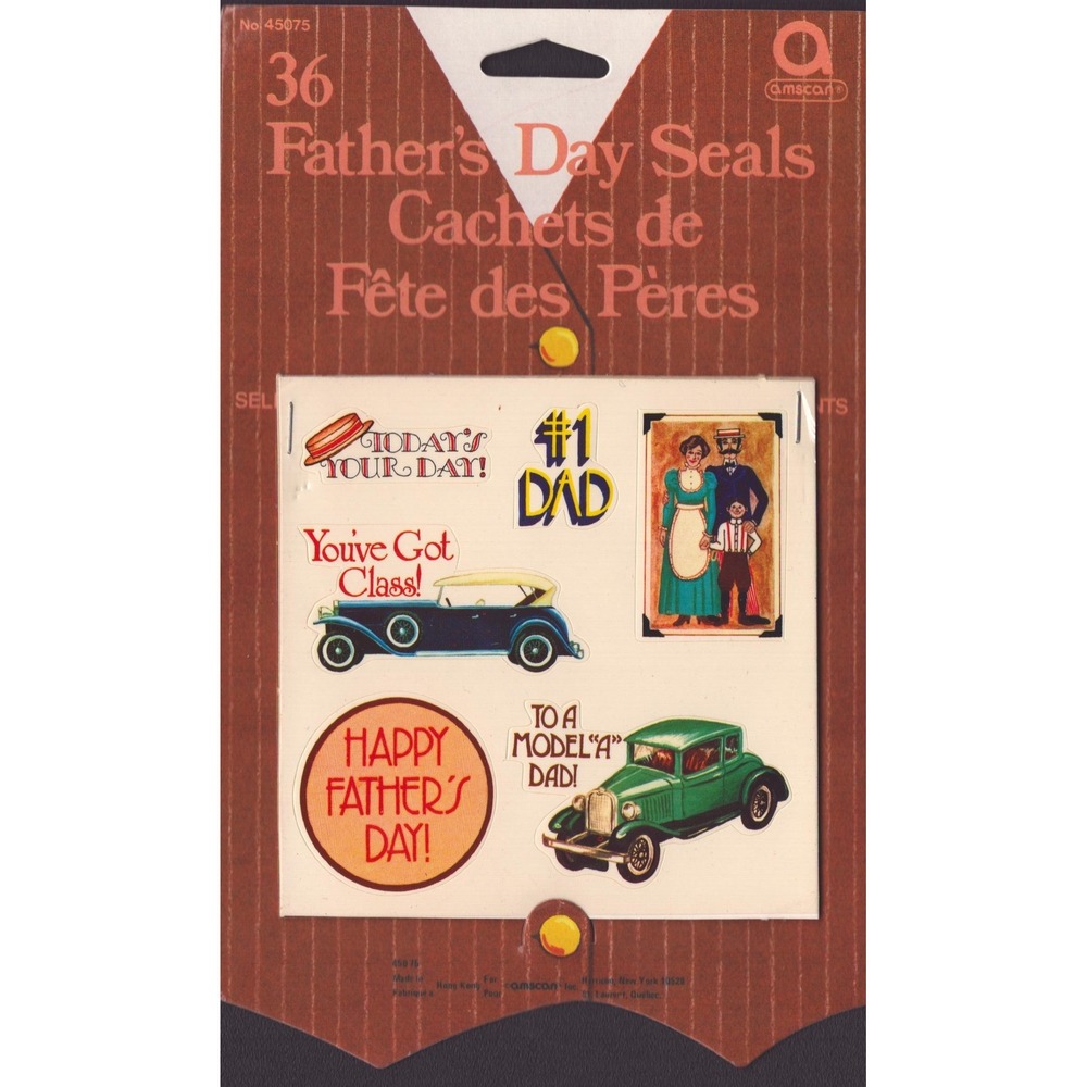 Vintage Amscan Mothers Day and Fathers Day Seals 72 Self-Stick Stickers 45075 - Picture 2 of 2